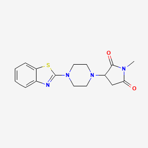 molecular formula C16H18N4O2S B4046864 3-[4-(1,3-Benzothiazol-2-yl)piperazin-1-yl]-1-methylpyrrolidine-2,5-dione 