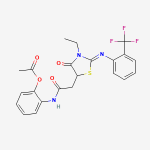 [2-[[2-[3-Ethyl-4-oxo-2-[2-(trifluoromethyl)phenyl]imino-1,3-thiazolidin-5-yl]acetyl]amino]phenyl] acetate