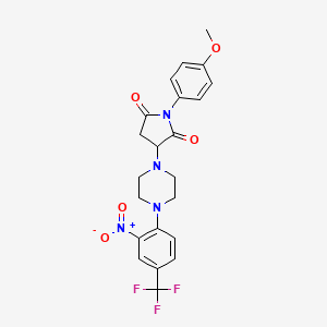 1-(4-Methoxyphenyl)-3-{4-[2-nitro-4-(trifluoromethyl)phenyl]piperazin-1-yl}pyrrolidine-2,5-dione