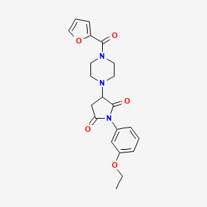 molecular formula C21H23N3O5 B4046890 1-(3-乙氧基苯基)-3-[4-(2-呋喃酰)-1-哌嗪基]-2,5-吡咯烷二酮 