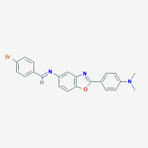 molecular formula C22H18BrN3O B404690 4-{5-[(E)-[(4-BROMOPHENYL)METHYLIDENE]AMINO]-1,3-BENZOXAZOL-2-YL}-N,N-DIMETHYLANILINE 