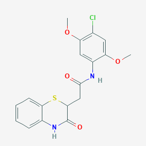 N-(4-chloro-2,5-dimethoxyphenyl)-2-(3-oxo-3,4-dihydro-2H-1,4-benzothiazin-2-yl)acetamide