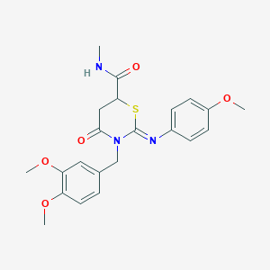 molecular formula C22H25N3O5S B4046919 (2Z)-3-[(3,4-DIMETHOXYPHENYL)METHYL]-2-[(4-METHOXYPHENYL)IMINO]-N-METHYL-4-OXO-1,3-THIAZINANE-6-CARBOXAMIDE 