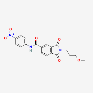 molecular formula C19H17N3O6 B4046949 2-(3-methoxypropyl)-N-(4-nitrophenyl)-1,3-dioxo-5-isoindolinecarboxamide 