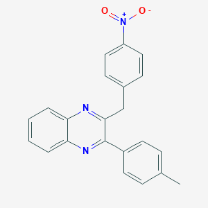 molecular formula C22H17N3O2 B404695 2-{4-Nitrobenzyl}-3-(4-methylphenyl)quinoxaline 