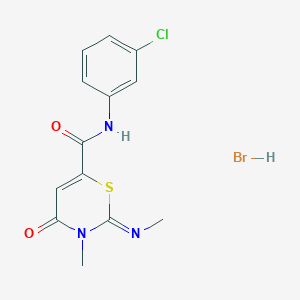 N-(3-chlorophenyl)-3-methyl-2-(methylimino)-4-oxo-3,4-dihydro-2H-1,3-thiazine-6-carboxamide hydrobromide