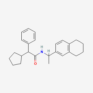 molecular formula C25H31NO B4047004 2-cyclopentyl-2-phenyl-N-[1-(5,6,7,8-tetrahydro-2-naphthalenyl)ethyl]acetamide 