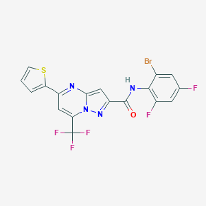 molecular formula C18H8BrF5N4OS B404702 N-(2-bromo-4,6-difluorophenyl)-5-(2-thienyl)-7-(trifluoromethyl)pyrazolo[1,5-a]pyrimidine-2-carboxamide 