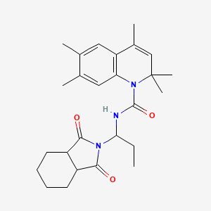 N-[1-(1,3-dioxooctahydro-2H-isoindol-2-yl)propyl]-2,2,4,6,7-pentamethylquinoline-1(2H)-carboxamide