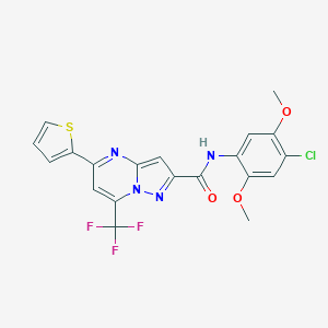 N-(4-chloro-2,5-dimethoxyphenyl)-5-(2-thienyl)-7-(trifluoromethyl)pyrazolo[1,5-a]pyrimidine-2-carboxamide