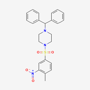 molecular formula C24H25N3O4S B4047071 1-(DIPHENYLMETHYL)-4-(4-METHYL-3-NITROBENZENESULFONYL)PIPERAZINE 