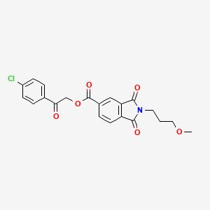 2-(4-chlorophenyl)-2-oxoethyl 2-(3-methoxypropyl)-1,3-dioxo-2,3-dihydro-1H-isoindole-5-carboxylate