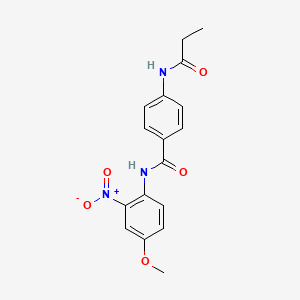 molecular formula C17H17N3O5 B4047088 N-(4-methoxy-2-nitrophenyl)-4-(propanoylamino)benzamide 