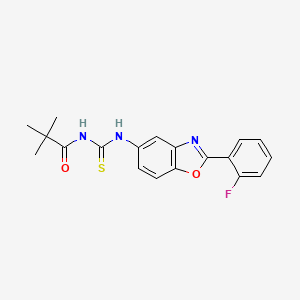 molecular formula C19H18FN3O2S B4047096 N-({[2-(2-fluorophenyl)-1,3-benzoxazol-5-yl]amino}carbonothioyl)-2,2-dimethylpropanamide 