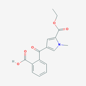 molecular formula C16H15NO5 B040471 2-(5-(Ethoxycarbonyl)-1-methyl-1H-pyrrole-3-carbonyl)benzoic acid CAS No. 120562-90-5