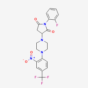 1-(2-Fluorophenyl)-3-{4-[2-nitro-4-(trifluoromethyl)phenyl]piperazin-1-yl}pyrrolidine-2,5-dione