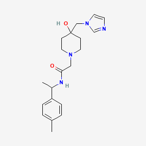 molecular formula C20H28N4O2 B4047112 2-[4-hydroxy-4-(1H-imidazol-1-ylmethyl)piperidin-1-yl]-N-[1-(4-methylphenyl)ethyl]acetamide 