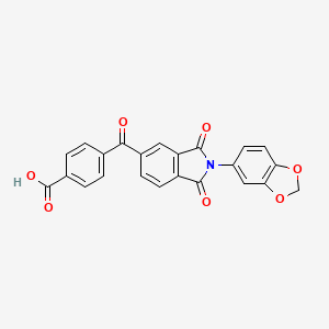 molecular formula C23H13NO7 B4047127 4-{[2-(1,3-苯并二氧杂环-5-基)-1,3-二氧代-2,3-二氢-1H-异吲哚-5-基]羰基}苯甲酸 