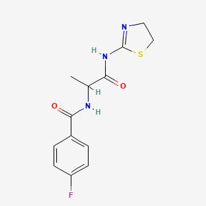 molecular formula C13H14FN3O2S B4047151 N-[2-(4,5-二氢-1,3-噻唑-2-氨基)-1-甲基-2-氧代乙基]-4-氟苯甲酰胺 