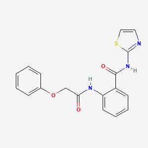 molecular formula C18H15N3O3S B4047159 2-[(苯氧基乙酰)氨基]-N-1,3-噻唑-2-基苯甲酰胺 