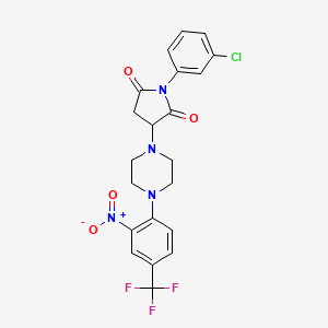 molecular formula C21H18ClF3N4O4 B4047167 1-(3-Chlorophenyl)-3-{4-[2-nitro-4-(trifluoromethyl)phenyl]piperazin-1-yl}pyrrolidine-2,5-dione 