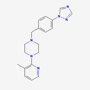 molecular formula C19H22N6 B4047172 1-(3-methylpyridin-2-yl)-4-[4-(1H-1,2,4-triazol-1-yl)benzyl]piperazine 