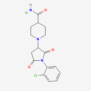 molecular formula C16H18ClN3O3 B4047181 1-[1-(2-氯苯基)-2,5-二氧代-3-吡咯烷基]-4-哌啶甲酰胺 