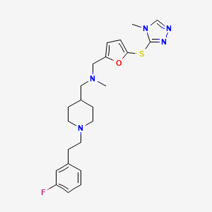 molecular formula C23H30FN5OS B4047197 ({1-[2-(3-fluorophenyl)ethyl]-4-piperidinyl}methyl)methyl({5-[(4-methyl-4H-1,2,4-triazol-3-yl)thio]-2-furyl}methyl)amine 