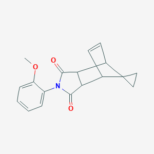 molecular formula C18H17NO3 B404720 2-(2-methoxyphenyl)-3a,4,7,7a-tetrahydro-1H-spiro[2-aza-4,7-methanoisoindole-8,1'-cyclopropane]-1,3(2H)-dione 