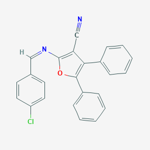 molecular formula C24H15ClN2O B404721 2-[(4-Chlorobenzylidene)amino]-4,5-diphenyl-3-furonitrile 