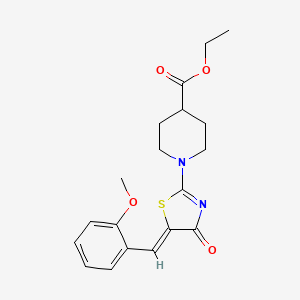 ethyl 1-[(5Z)-5-(2-methoxybenzylidene)-4-oxo-4,5-dihydro-1,3-thiazol-2-yl]piperidine-4-carboxylate