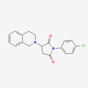 molecular formula C19H17ClN2O2 B4047243 1-(4-chlorophenyl)-3-(3,4-dihydroisoquinolin-2(1H)-yl)pyrrolidine-2,5-dione 