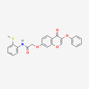 molecular formula C24H19NO5S B4047259 N-[2-(methylthio)phenyl]-2-[(4-oxo-3-phenoxy-4H-chromen-7-yl)oxy]acetamide 