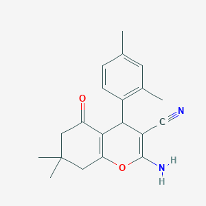 molecular formula C20H22N2O2 B404726 2-amino-4-(2,4-dimethylphenyl)-7,7-dimethyl-5-oxo-5,6,7,8-tetrahydro-4H-chromene-3-carbonitrile 