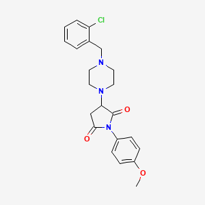 molecular formula C22H24ClN3O3 B4047264 3-[4-(2-氯苄基)-1-哌嗪基]-1-(4-甲氧基苯基)-2,5-吡咯烷二酮 