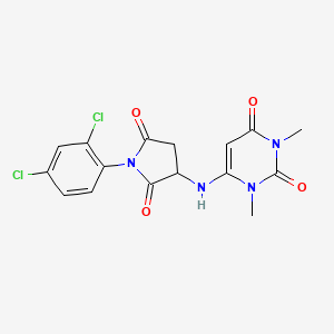 6-{[1-(2,4-dichlorophenyl)-2,5-dioxo-3-pyrrolidinyl]amino}-1,3-dimethyl-2,4(1H,3H)-pyrimidinedione