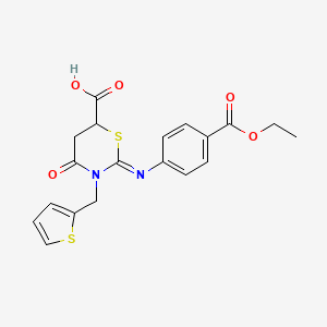 (2Z)-2-{[4-(ETHOXYCARBONYL)PHENYL]IMINO}-4-OXO-3-[(THIOPHEN-2-YL)METHYL]-1,3-THIAZINANE-6-CARBOXYLIC ACID