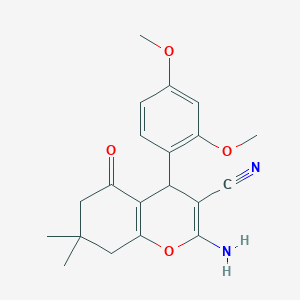 molecular formula C20H22N2O4 B404731 2-amino-4-(2,4-dimethoxyphenyl)-7,7-dimethyl-5-oxo-5,6,7,8-tetrahydro-4H-chromene-3-carbonitrile CAS No. 328014-62-6