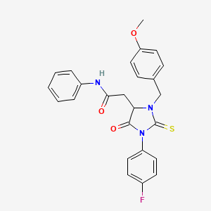 molecular formula C25H22FN3O3S B4047330 2-[1-(4-fluorophenyl)-3-(4-methoxybenzyl)-5-oxo-2-thioxoimidazolidin-4-yl]-N-phenylacetamide 