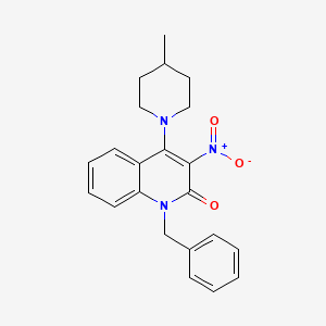 1-BENZYL-4-(4-METHYLPIPERIDIN-1-YL)-3-NITRO-1,2-DIHYDROQUINOLIN-2-ONE