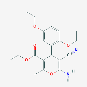 molecular formula C20H24N2O5 B404735 ethyl 6-amino-5-cyano-4-(2,5-diethoxyphenyl)-2-methyl-4H-pyran-3-carboxylate 