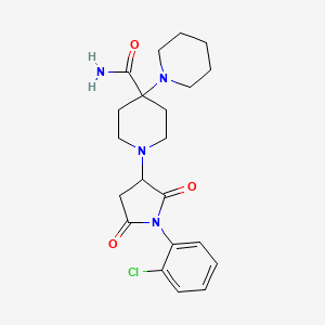 molecular formula C21H27ClN4O3 B4047350 1'-[1-(2-氯苯基)-2,5-二氧代-3-吡咯烷基]-1,4'-联哌啶-4'-甲酰胺 