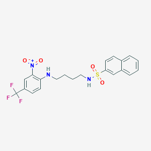 molecular formula C21H20F3N3O4S B4047361 N-(4-{[2-nitro-4-(trifluoromethyl)phenyl]amino}butyl)-2-naphthalenesulfonamide 