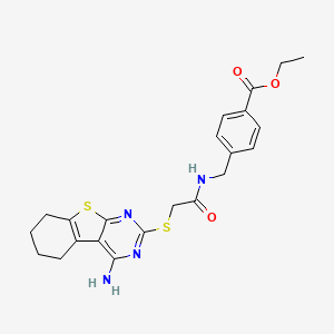 Ethyl 4-[({[(4-amino-5,6,7,8-tetrahydro[1]benzothieno[2,3-d]pyrimidin-2-yl)sulfanyl]acetyl}amino)methyl]benzoate