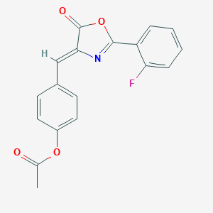 Acetic acid 4-[2-(2-fluoro-phenyl)-5-oxo-oxazol-4-ylidenemethyl]-phenyl ester