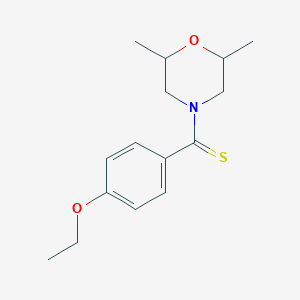 molecular formula C15H21NO2S B4047375 4-[(4-乙氧苯基)碳硫酰基]-2,6-二甲基吗啉 