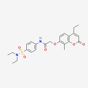 molecular formula C24H28N2O6S B4047382 N-{4-[(二乙氨基)磺酰基]苯基}-2-[(4-乙基-8-甲基-2-氧代-2H-色满-7-基)氧基]乙酰胺 