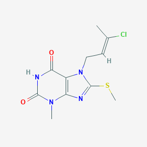 molecular formula C11H13ClN4O2S B404740 7-(3-chloro-2-butenyl)-3-methyl-8-(methylsulfanyl)-3,7-dihydro-1H-purine-2,6-dione CAS No. 1164545-30-5