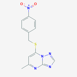 molecular formula C13H11N5O2S B404741 7-({4-Nitrobenzyl}sulfanyl)-5-methyl[1,2,4]triazolo[1,5-a]pyrimidine 