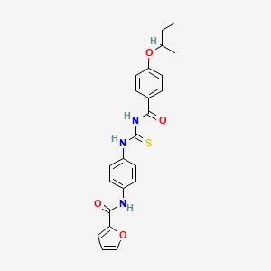 molecular formula C23H23N3O4S B4047435 N-{4-[({[4-(butan-2-yloxy)phenyl]carbonyl}carbamothioyl)amino]phenyl}furan-2-carboxamide 